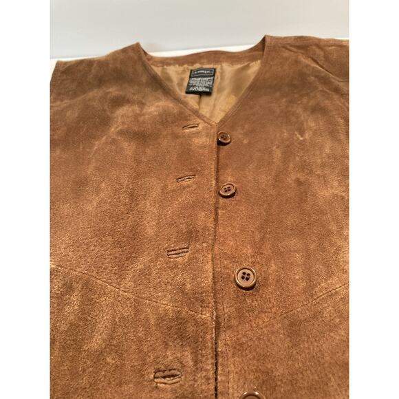 Outbrook Vintage 70's Suede Vest Real Leather Western Camel Brown XL - Picture 1 of 5